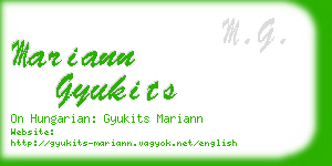 mariann gyukits business card